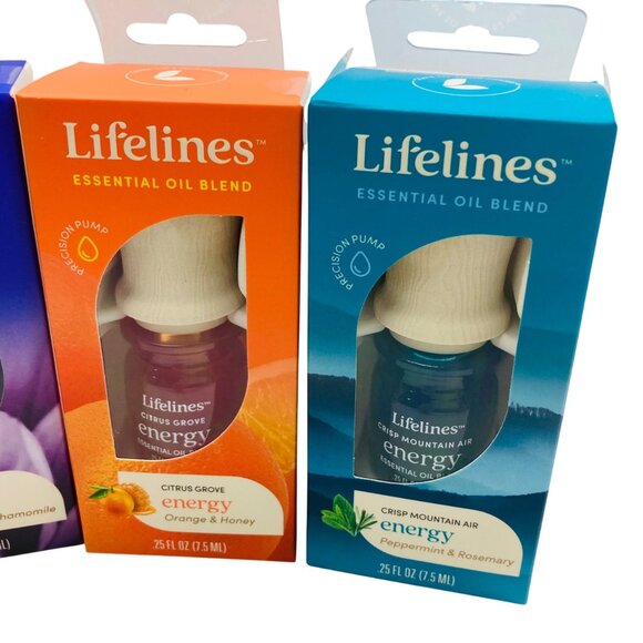Lifelines Essential Oils Aromatherapy 5 Pack Various Energy, Focus, Calm - New - Picture 3 of 6